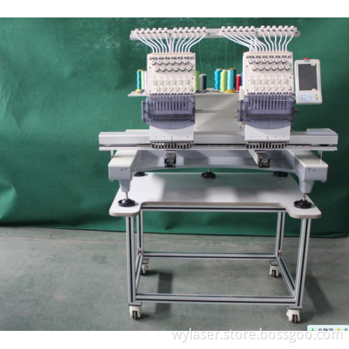 2 Heads Flat Embroidery Machine Used Tajima Design